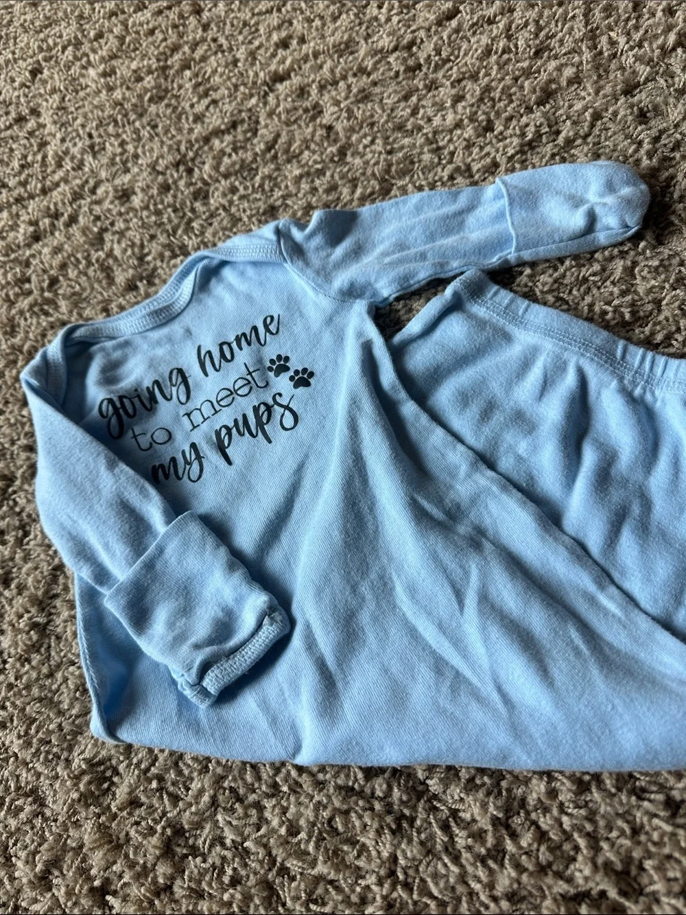 Baby Blue Sleeper Gown with 